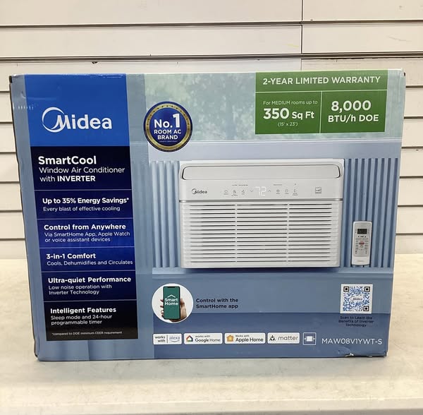 Midea 8,000 BTU Easy Cool Inverter Window Air
