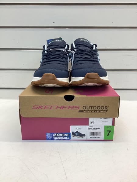 Skechers Women's Mesh Trail Sneaker Navy Color Size 7