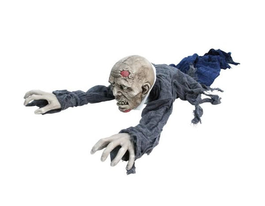 Haunted Hill Farm 62" Animatronic Zombie, Indoor/Outdoor Halloween Decoration, Flashing Red Eyes