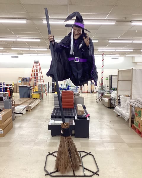 12 ft. Giant-Sized Animated LED Hovering Witch