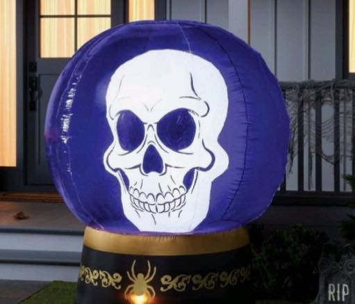 5.5' LED Animated Turning Skull Globe Halloween Inflatable Yard Decoration