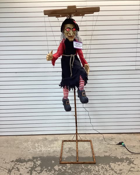 6' Marionette Witch Animatronic Halloween Puppet Animated