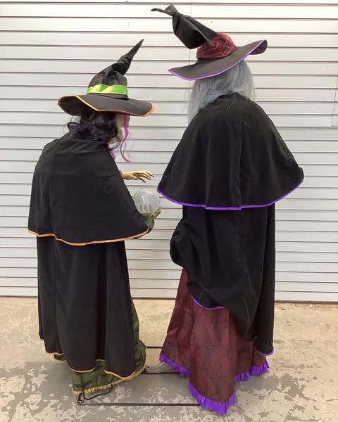 Member's Mark Pre-Lit Animated Crystal Ball Witches, Set of 2