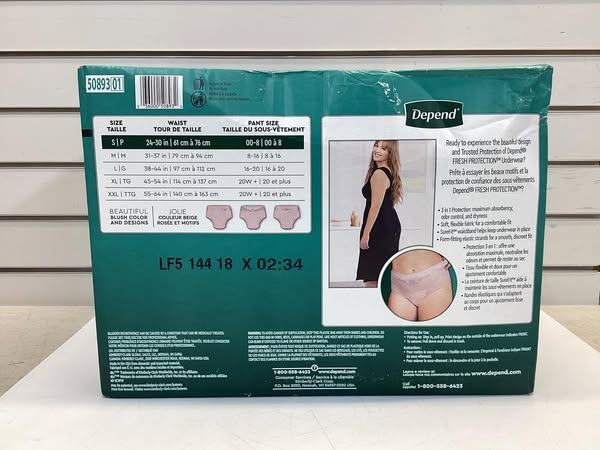 Depend Fresh Protection Adult Incontinence Underwear for Women, Small - Blush, 92 ct.