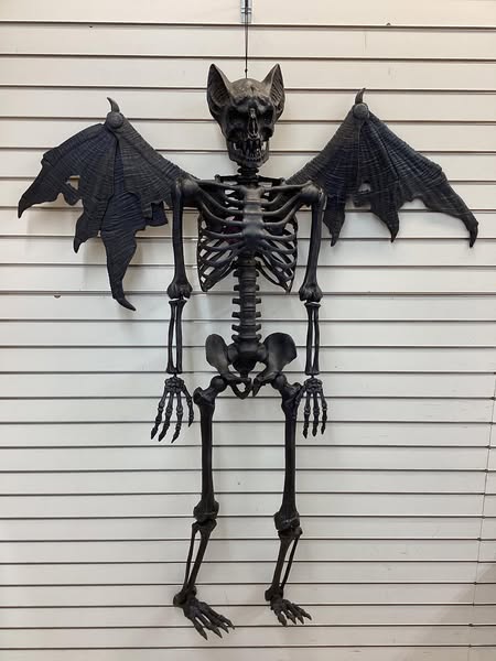 Home Accents Holiday 5 ft. Grave & Bones LED Ultra Pose-N-Stay Skeleton Bat