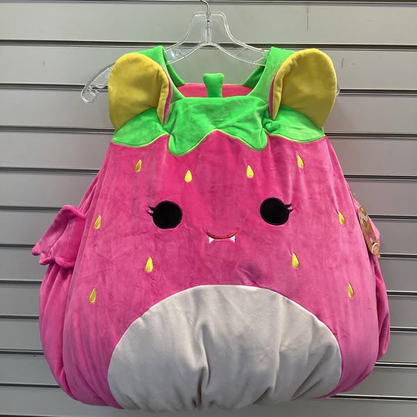 Squishmallows Children's Neon Strawberry Bat Halloween Costume Bodysuit