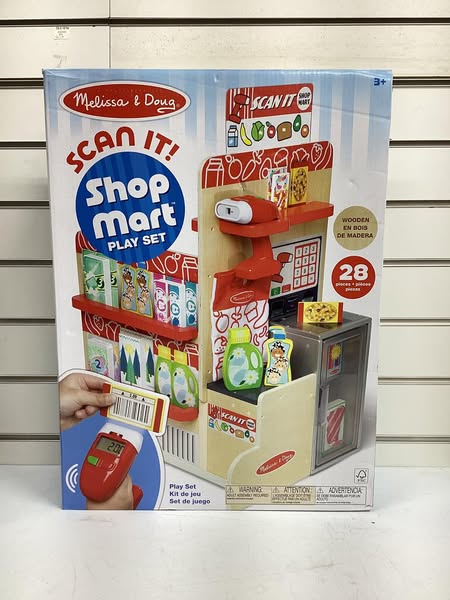 Melissa & Doug Wooden Scan It! Shop Mart Play Set With Electronic Scanner And Wooden Play Food To Scan