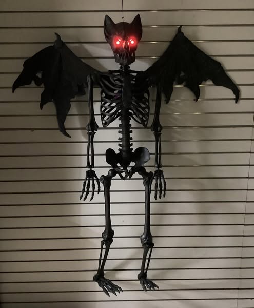 Home Accents Holiday 5 ft. Grave & Bones LED Ultra Pose-N-Stay Skeleton Bat