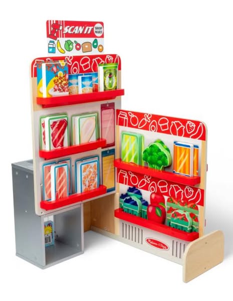 Melissa & Doug Wooden Scan It! Shop Mart Play Set With Electronic Scanner And Wooden Play Food To Scan