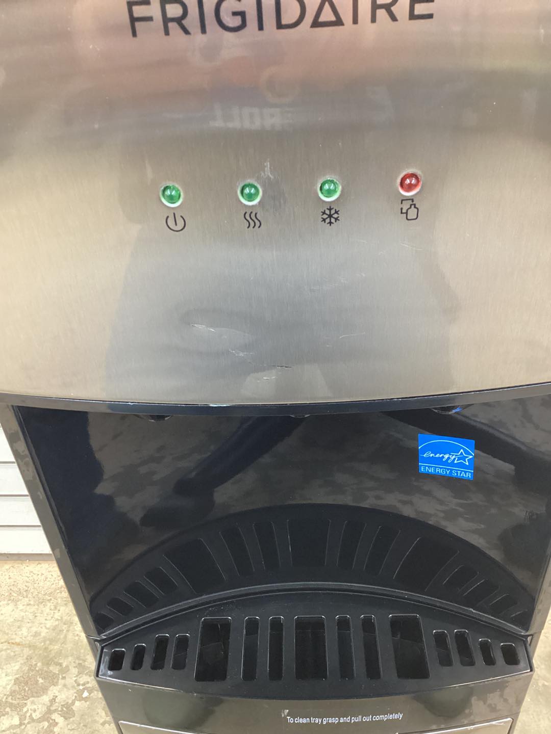 Frigidaire 5 Gallon Bottom Loading Hot and Cold Water Dispenser in Stainless Steel - Lightly Used