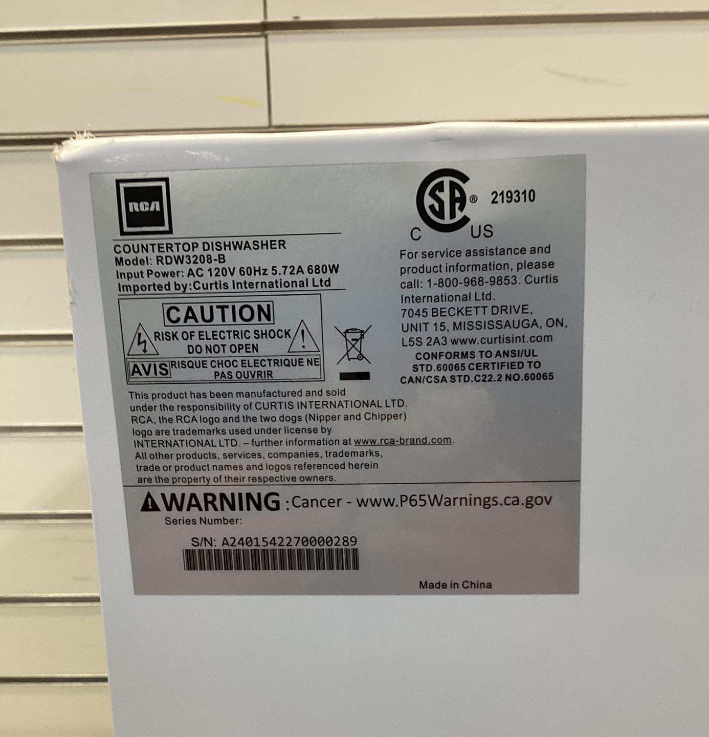 RCA 20-in Portable Freestanding Dishwasher (White), 47-dBA Very Quiet Sound Level