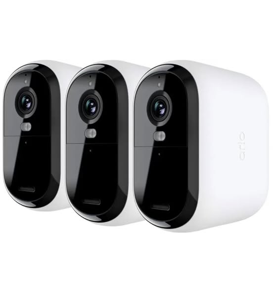 Essential XL 3-Camera Outdoor Wireless 2K Security Camera (2nd Generation) with 4x Longer Battery Life - White