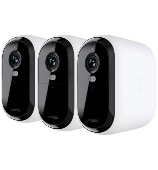 Essential XL 3-Camera Outdoor Wireless 2K Security Camera (2nd Generation) with 4x Longer Battery Life - White