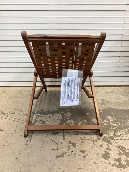 Outdoor Interiors Folding Eucalyptus Swing Outdoor Lounge Chair with Head Pillow