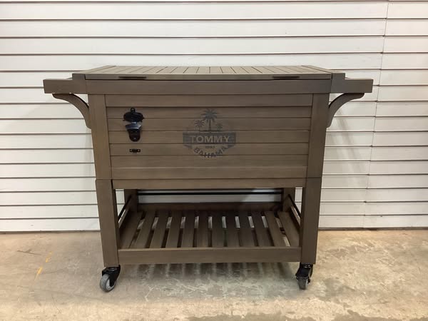 Tommy Bahama 100-quart Rolling Wood Cooler - Lightly Used