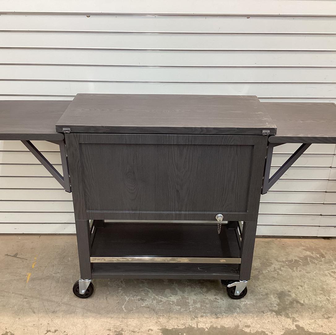 Permasteel 100-quart Patio Cooler & Indoor Beverage Cart with Side Shelves