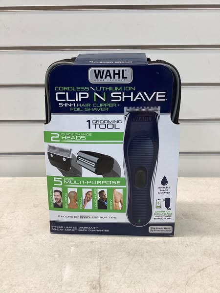 Wahl Clip & Shave 2 in 1 Cordless Rechargeable Hair Clipper and Electric Shaver for Men for Head, Face & Body
