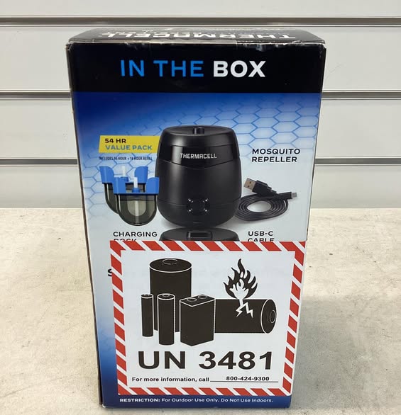 Thermacell Rechargeable Outdoor Mosquito Repeller with Fast Charging Dock in Black 20 ft. Coverage and Deet Free