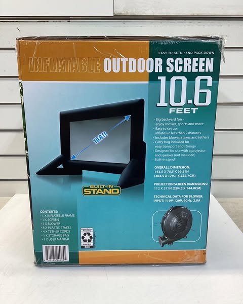 Inflatable 10.6' Outdoor Screen with Built-In Stand