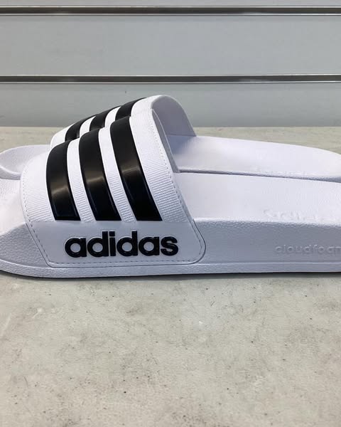 Adidas Adilette Shower Slide, Size 11, Color White/Black