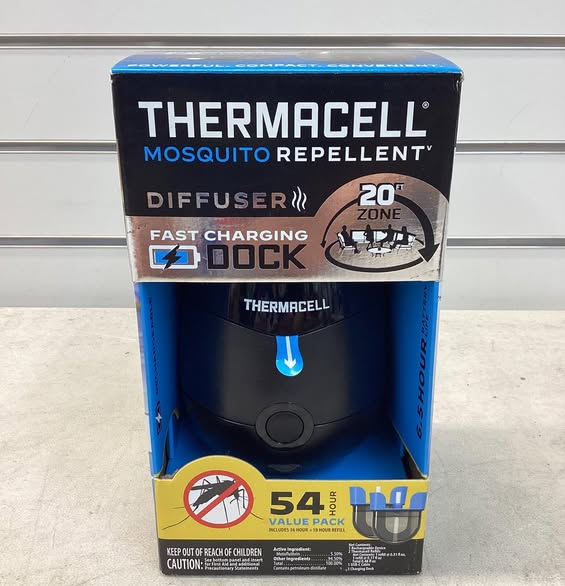 Thermacell Rechargeable Outdoor Mosquito Repeller with Fast Charging Dock in Black 20 ft. Coverage and Deet Free
