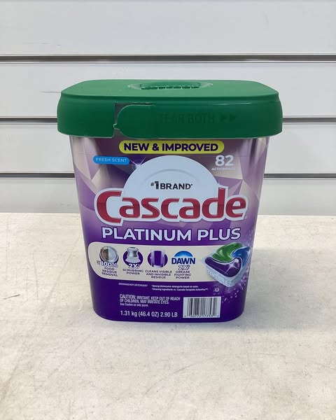 Cascade Platinum Plus ActionPacs Dishwasher Detergent Pacs, Fresh Scent, 82 ct.