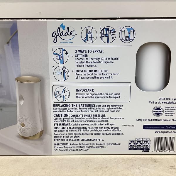 Glade Automatic Spray Air Freshener, Bourbon & Citrus, 1 Device + 3 Refills