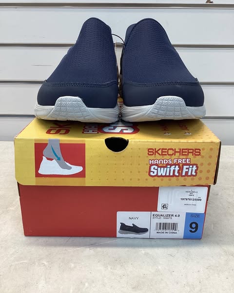 Skechers Men's Equalizer Hands Free Swift Fit Slip-On Sneaker, Size 9, Color Navy