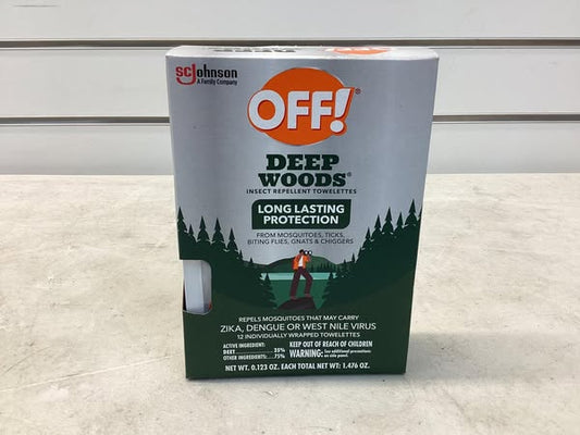 OFF! Deep Woods Mosquito Repellent Wipes 25% DEET - 12ct