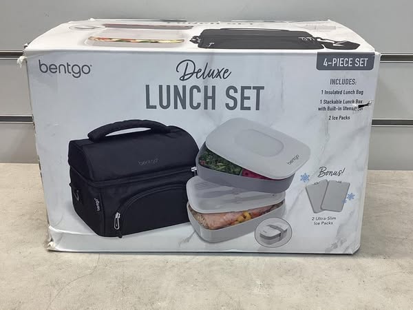 Bentgo 4-Piece Deluxe Set With Insulated Lunch Bag, Ice Packs & Bento Classic