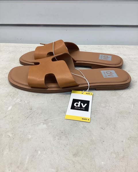 DV Dolce Vita Women's H-Band Slide Sandal, Size 8, Color Brown