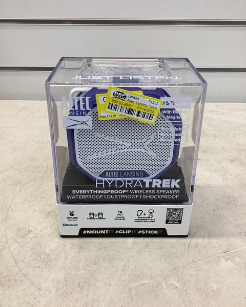 Altec Lansing HydraTrek Bluetooth Waterproof Speaker, Color Blue/White