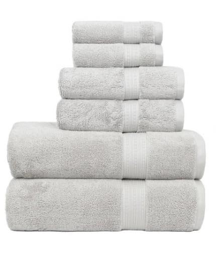 Member's Mark Organic Cotton Towel Set, 6-Piece, Color Grey