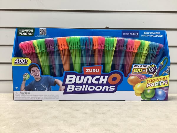 Zuru Bunch O Balloons 400+ Rapid-Fill Self-Tying Recyclable Water Balloons, 12 Stems