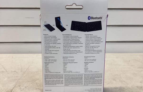 Targus Foldable Ergonomic Keyboard - Black: Bluetooth, Wireless