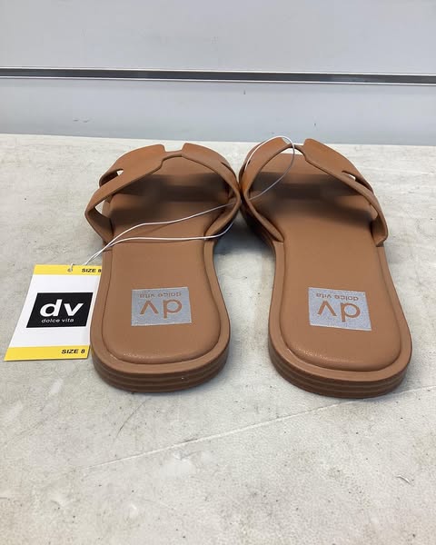 DV Dolce Vita Women's H-Band Slide Sandal, Size 8, Color Brown