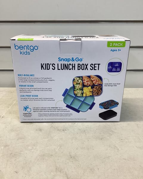 Bentgo Kids 2-Pack Snap & Go Leak-Proof Lunch Box