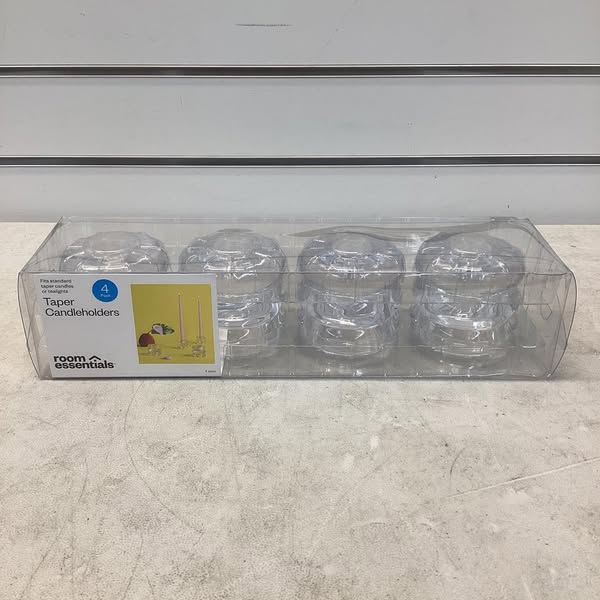 4pk Bubble Glass Taper Candle Holder - Room Essentials
