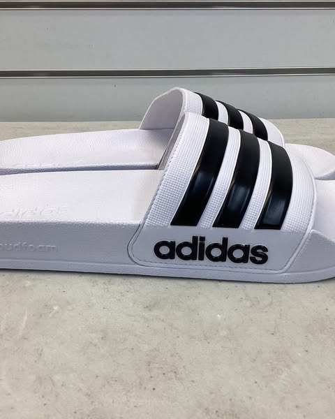 Adidas Adilette Shower Slide, Size 11, Color White/Black