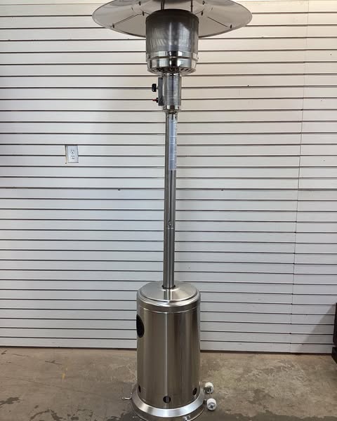 Patio Heater, Outdoor Patio Stainless Steel Heater Tower 48000 BTU for Commercial & Residential Use with Easy to Use Ignition System. Works with 20 lb Propane Tanks