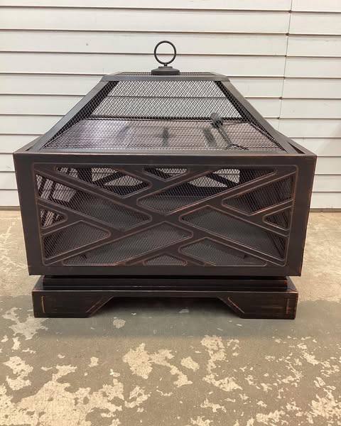 Pleasant Hearth 26” Square Deep Bowl Wood Fire Pit