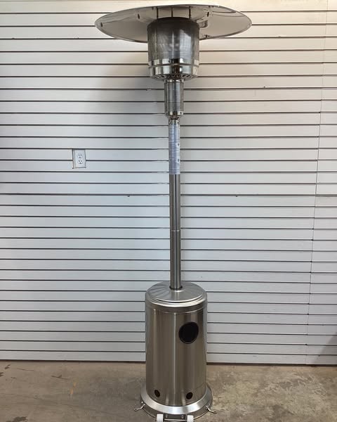 Patio Heater, Outdoor Patio Stainless Steel Heater Tower 48000 BTU for Commercial & Residential Use with Easy to Use Ignition System. Works with 20 lb Propane Tanks