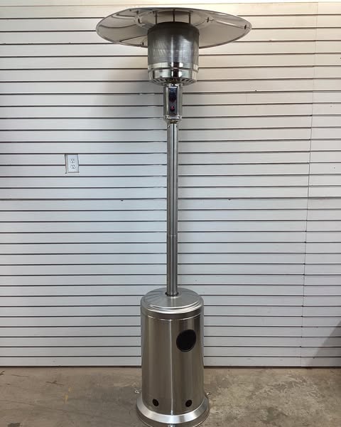 Patio Heater, Outdoor Patio Stainless Steel Heater Tower 48000 BTU for Commercial & Residential Use with Easy to Use Ignition System. Works with 20 lb Propane Tanks
