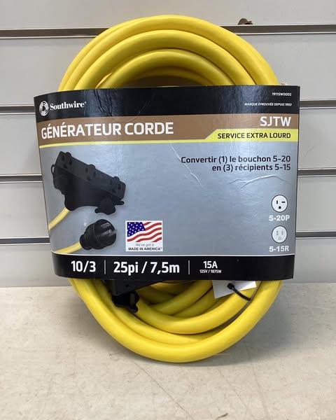 Southwire 25ft. Generator Cord
