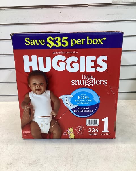 Huggies Little Snugglers Baby Diapers, Size 1, 234 ct