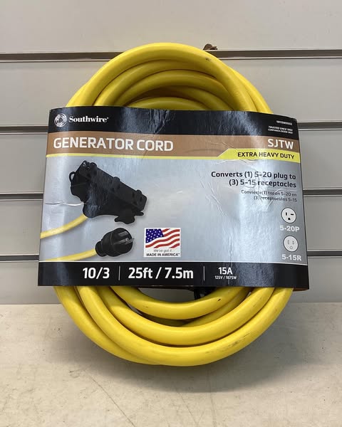 Southwire 25ft. Generator Cord