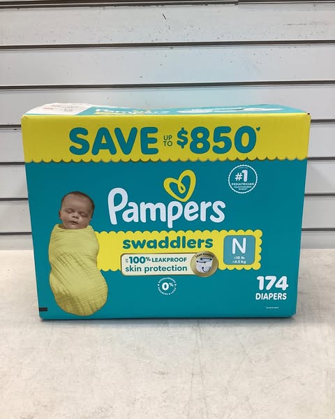 Pampers Swaddlers Diapers, Size Newborn, 174 ct