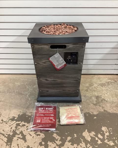 Bond, Cedar Ridge Gas Fire Column, Fuel Type Propane, Material Steel, Model# 52140