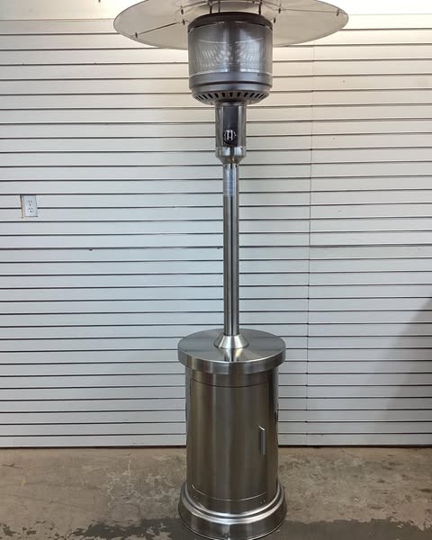 BLACK + DECKER High Efficiency 60,000 BTUs Gas Patio Heater with wheels Stainless Steel