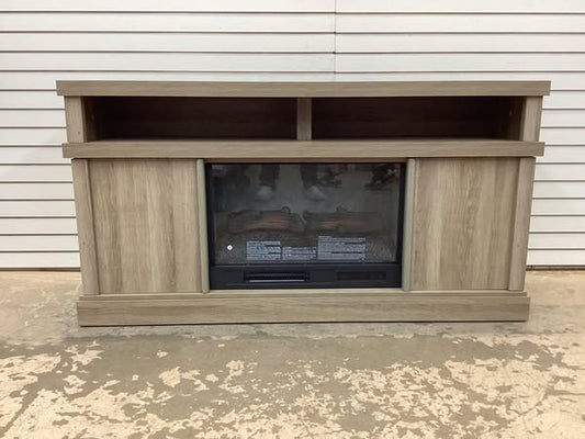 SCOTT LIVING MEYERSON 60 in. Freestanding Media Console Wooden Electric Fireplace